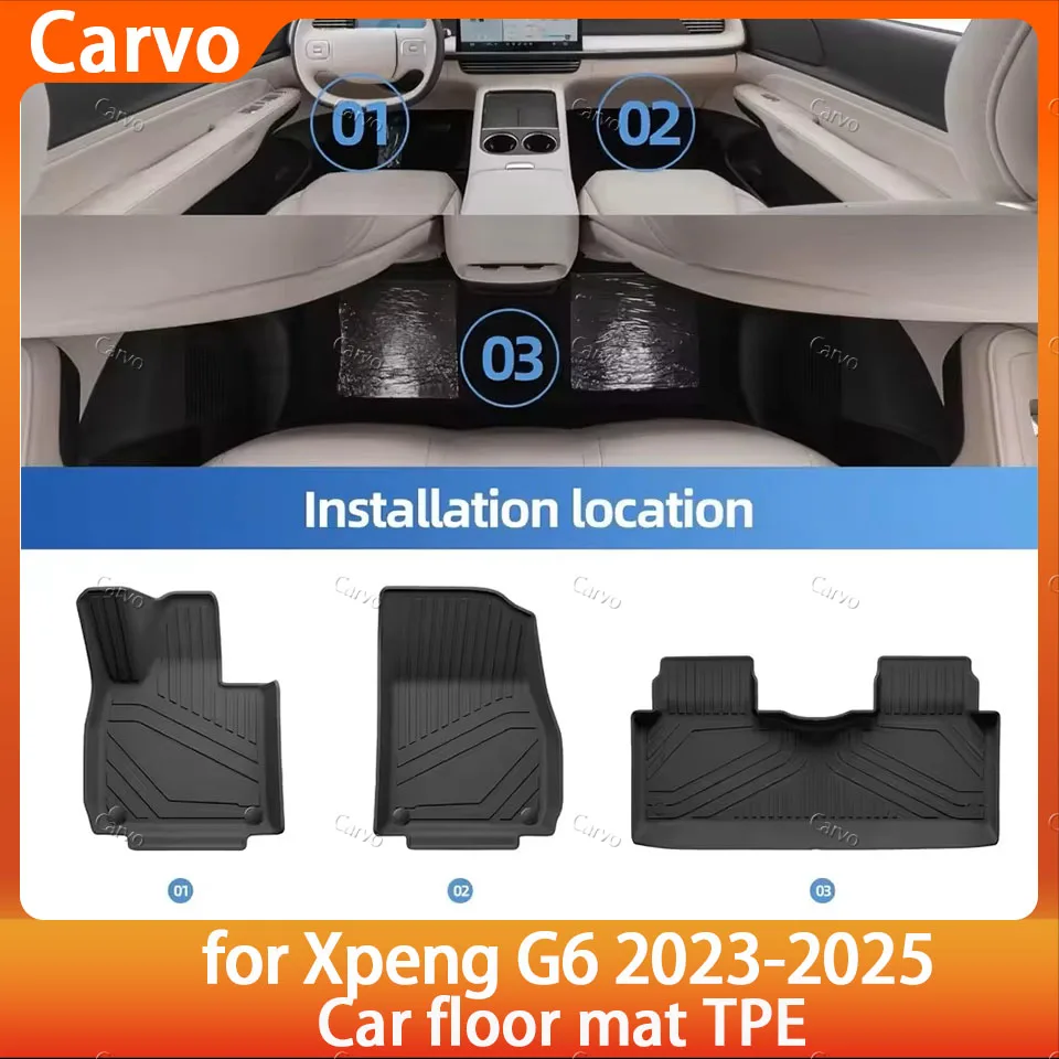 

for Xpeng G6 2023-2025 Rear Seat Backrest Protective Pad Cargo Liner Trunk Pad TPE Car Floor Mats Interior Accessories for SUV