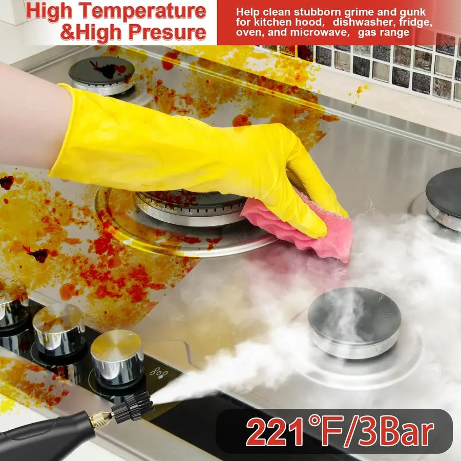 Cleaner for Home, 15s HeatUp, 1.2L Water Tank, 6Level Adjustable Handle, Handheld Steam Cleaner for Car Detailing, Dirt, Furnitu