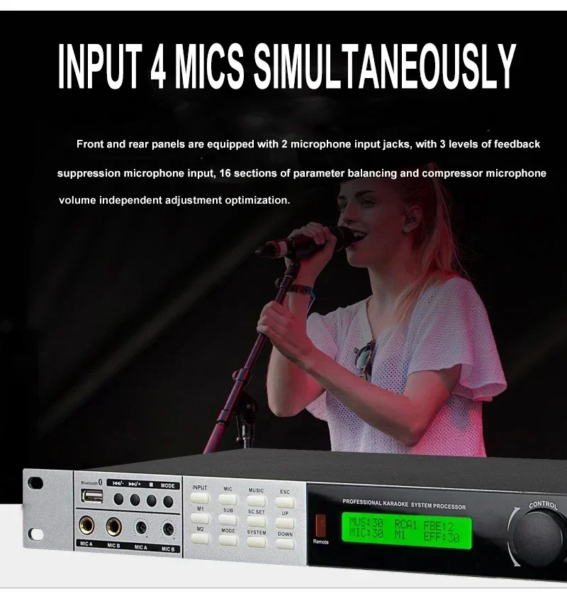 متوفر في المخزون XTUGA LX8 جهاز مزج الصوت الرقمي الاحترافي ذو التأثير المسبق للفيديو والإضاءة المؤثرات المسبقة للميكروفون