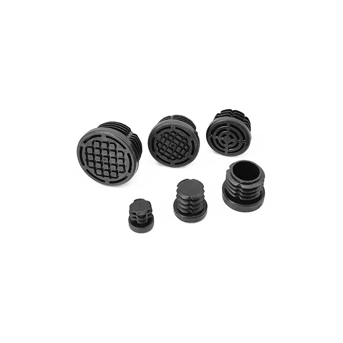 Round/Square Plastic Plug Stainless Steel Pipe Dust Cover Inside Table And Chair Furniture With Anti Slip Raised Foot Pads image 6