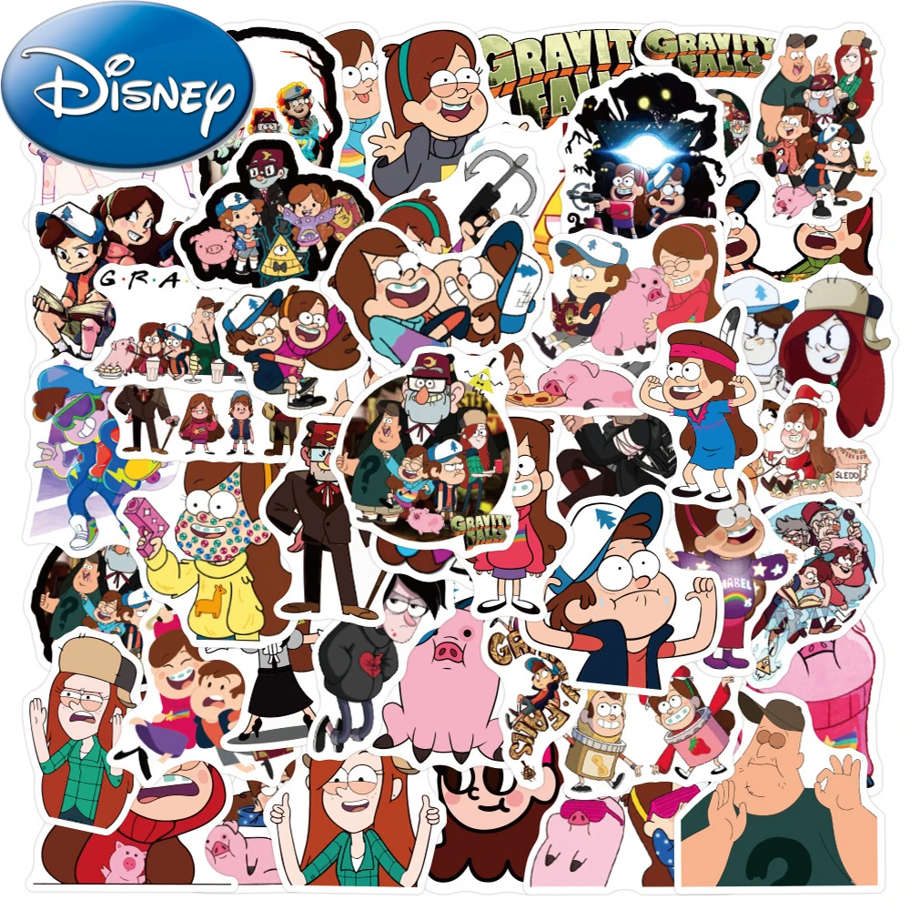 10/30/50 Uds Disney divertido Anime Gravity Falls pegatinas dibujos animados Graffiti pegatina DIY guitarra nevera equipaje Kawaii calcomanías al por mayor