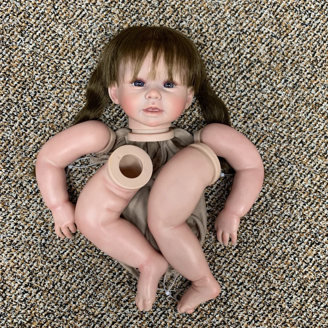 

20Inch Open Eyes Reborn Doll Kits With Rooted Hair Unassembled DIY Kits Handmade Lifelike Realistic Reborn Toddler Doll