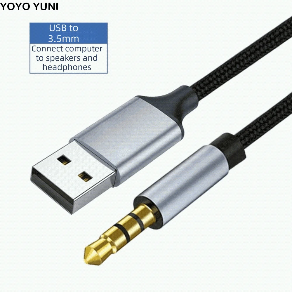 Auxiliary Round Hole USB Audio Cable Cd Grade Sound Quality Extension Audio Line USB To 3.5mm Cable AUX Audio Cable for TV