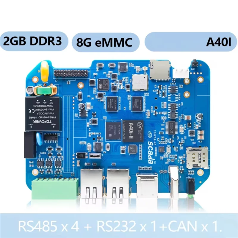 B47C Für Banana Pi BPI-6204 Embedded Single Board Allwinner A40I Cortex-A7 2G DDR3 8G EMMC 4Xrs485 + RS232 + CAN Industrielle