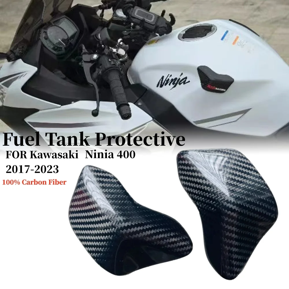Motorcycle Modification Fuel Tank Carbon Fiber Protective Block Anti Fall Cover Access For KAWASAKI Ninja400 Z400 2017-2024