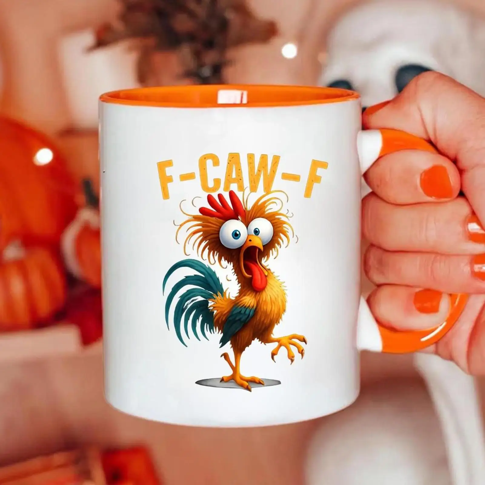 Neuheit Kaffeetasse 350 ml Lustige F-Caw-F Huhn Getränkebehälter Keramik Kaffeetasse Teetasse Geschenke für Männer Frauen Freunde Familie