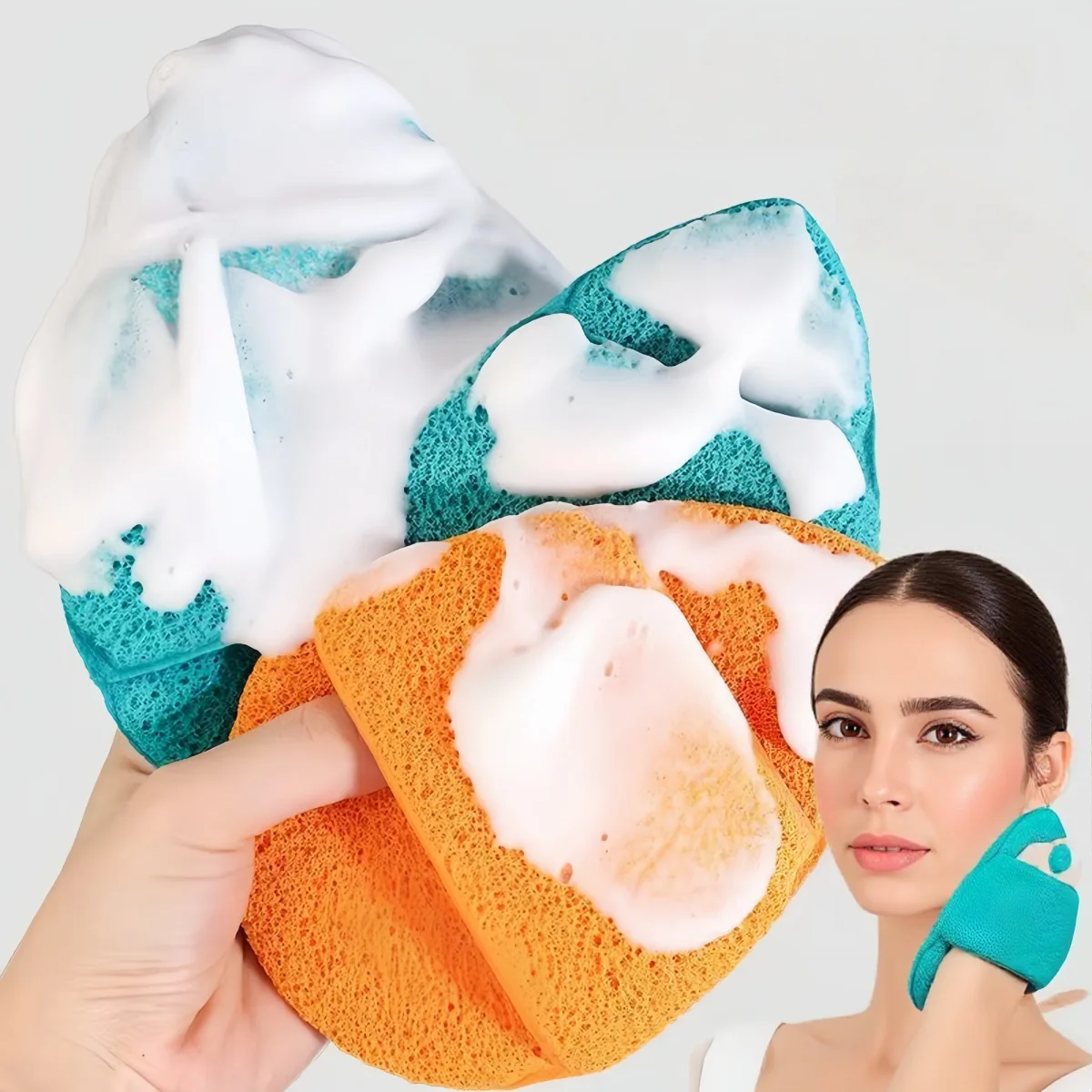Extra Large Reusable Giant Face Sponge Expands For Rich Lather Deep Cleans Pores Gently Exfoliates Body Face Powder Puffs