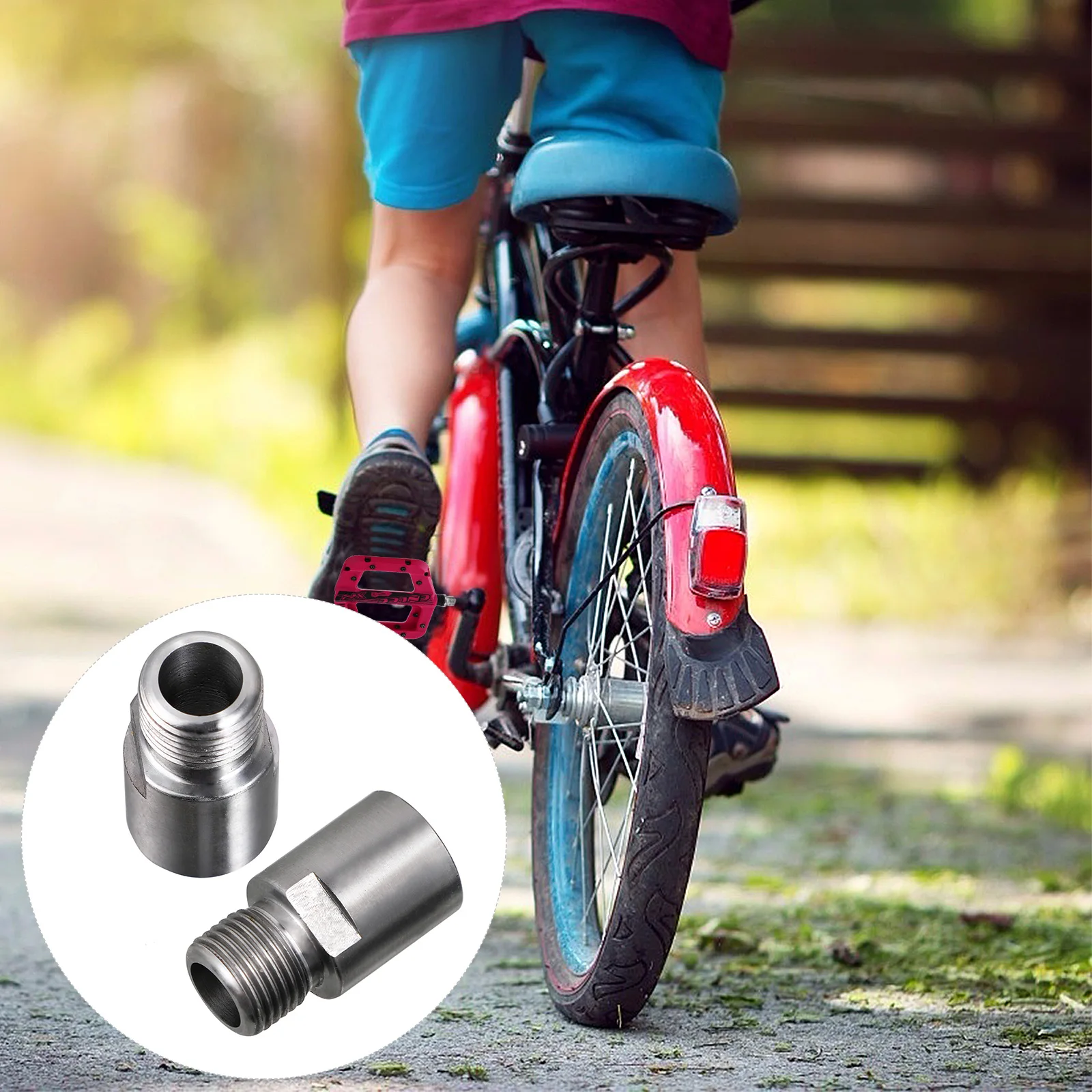 

1 Pair Pedal Extender For Mountain Road Folding Bike Bike Pedal Spacer Adapter To Protect Crank Thread Prevent Shoe Friction