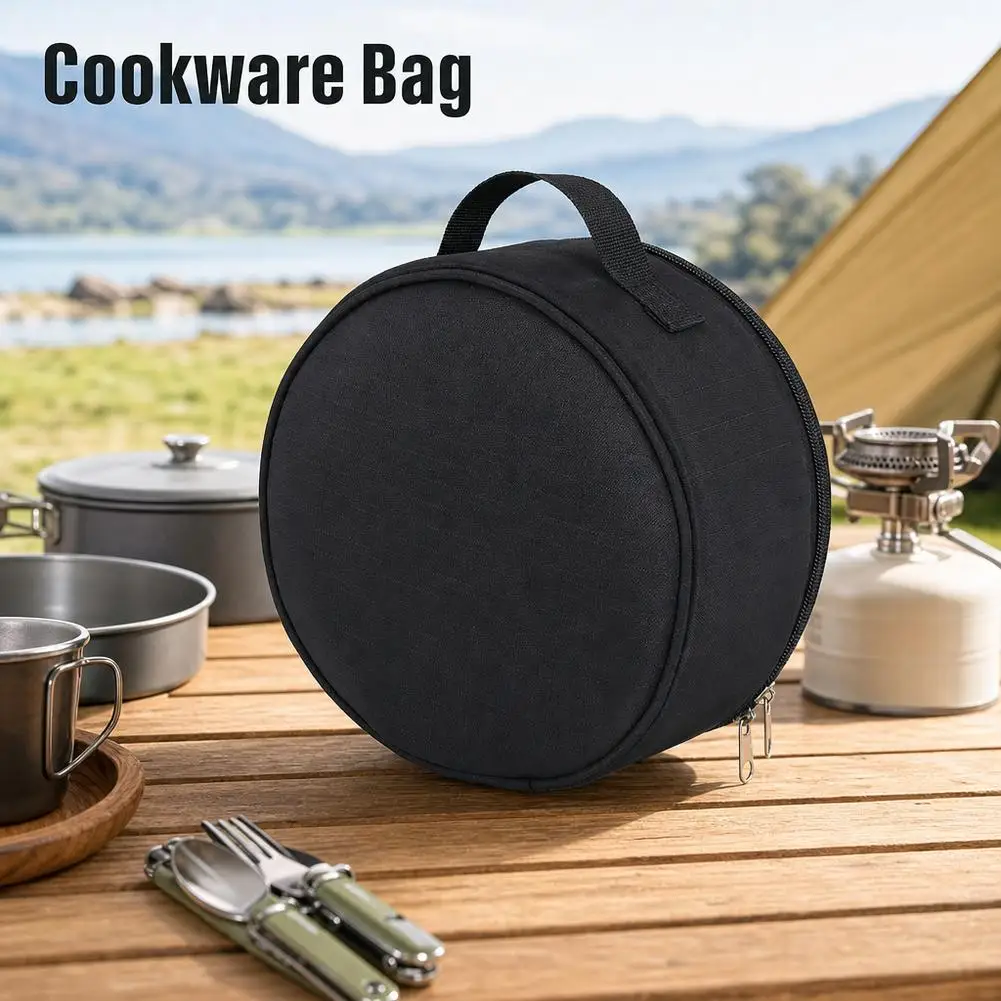 Camping Organizer Heavy Duty Waterproof Camping Cookware Storage Bag for Pots Pans Stove, Thicken Carry Bag for Cooking Utensils