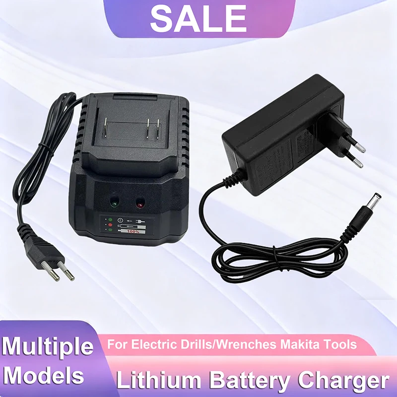12.6V 21V Lithium Battery Charger EU US Plug Drill Polisher Electric Water Gun Power Adapter For Makita Battery Charging