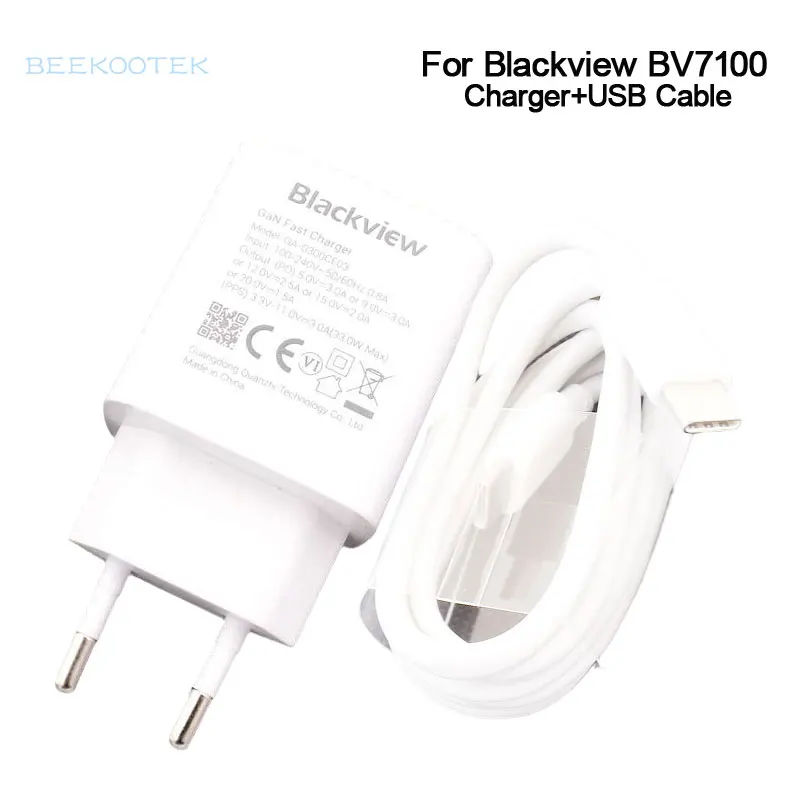 

Новинка, оригинальное зарядное устройство Blackview BV7100 GaN для быстрой зарядки, дорожный USB-кабель 5 В, 3 А, кабель для передачи данных для смартфонов Blackview BV7100