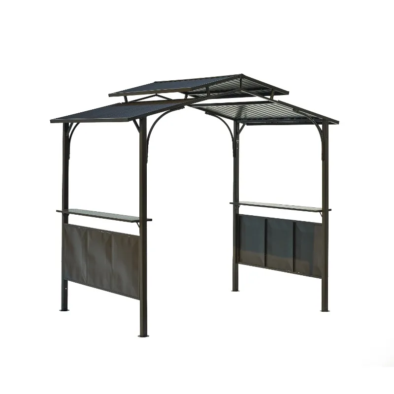 2.5X1.6X2.4M BBQ Grill Gazebo Outdoor Weather-Resistant Aluminum and Steel Frame Gazebo For Garden