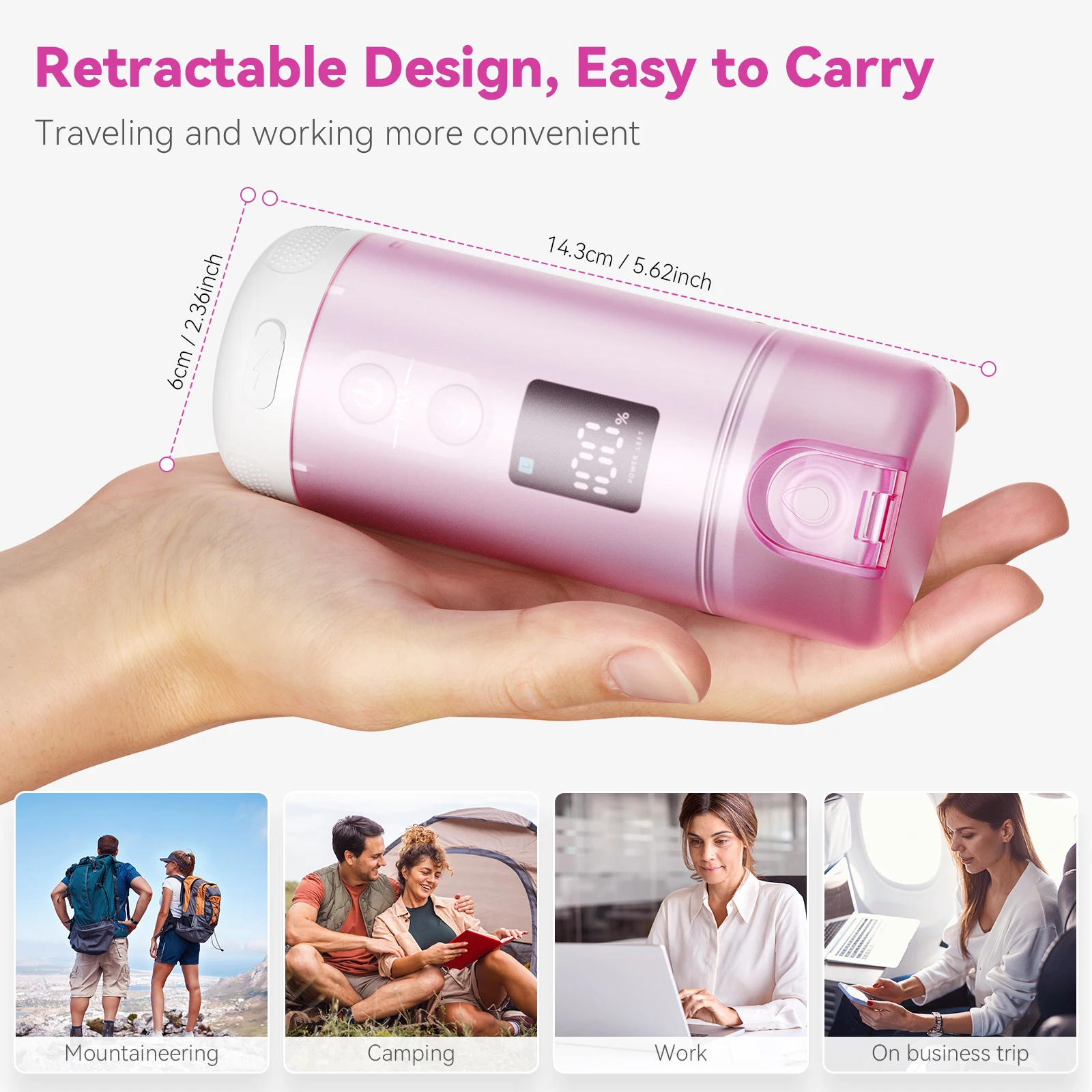 New B10-P 250ml Wholesale Smart Mini Handheld Electric Battery Portable Travel Water Bidet Sprayer Set Price for Outdoor Toilet