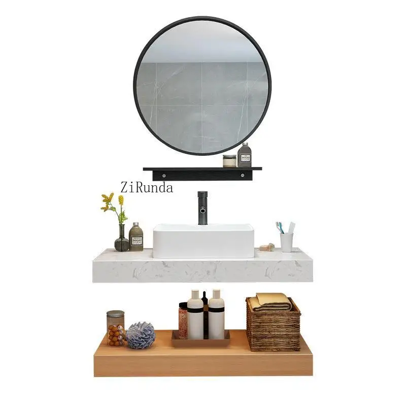 Armário de banheiro de mármore, lavatório nórdico, combinação de armário de banheiro, lavatório
