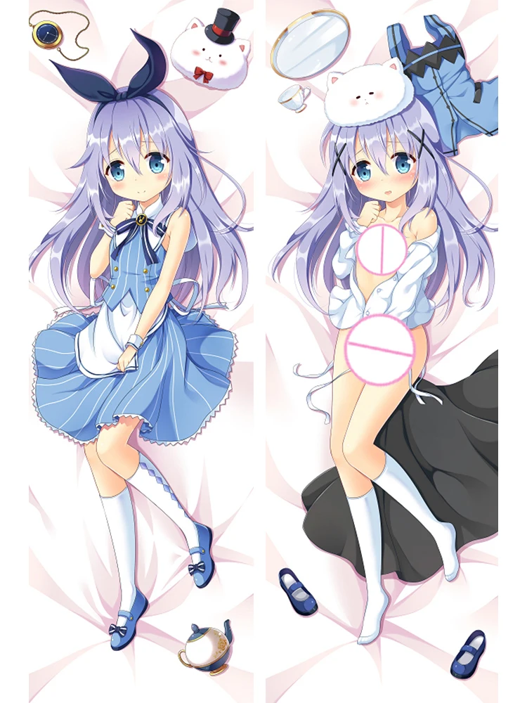 Dakimakura Anime Kafū Chino 2 Side Printed Hugging Body Pillowcase Cushion Bedding Decor Pillow Cover 2024