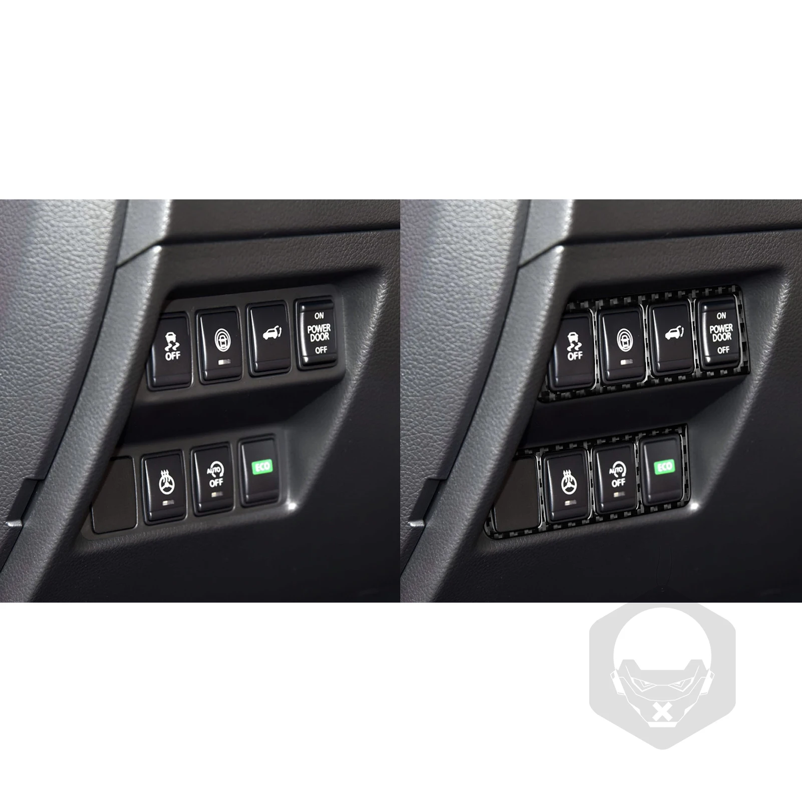 For Nissan X-Trail Rogue 2013-2021 Car Mode Switch Panel Frame Trim Real Carbon Fiber Interior Accessories Decoration Stickers