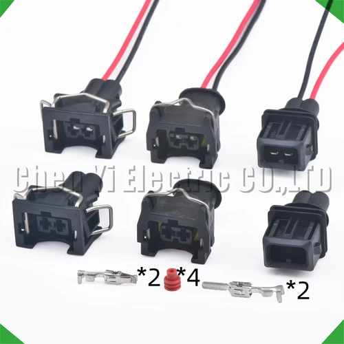 Conectores automotrices de 2 pines Conector de boquilla de inyector de combustible Enchufe de arnés de cables 829441 -1 037906240 106462 -1 6849784 1928402571
