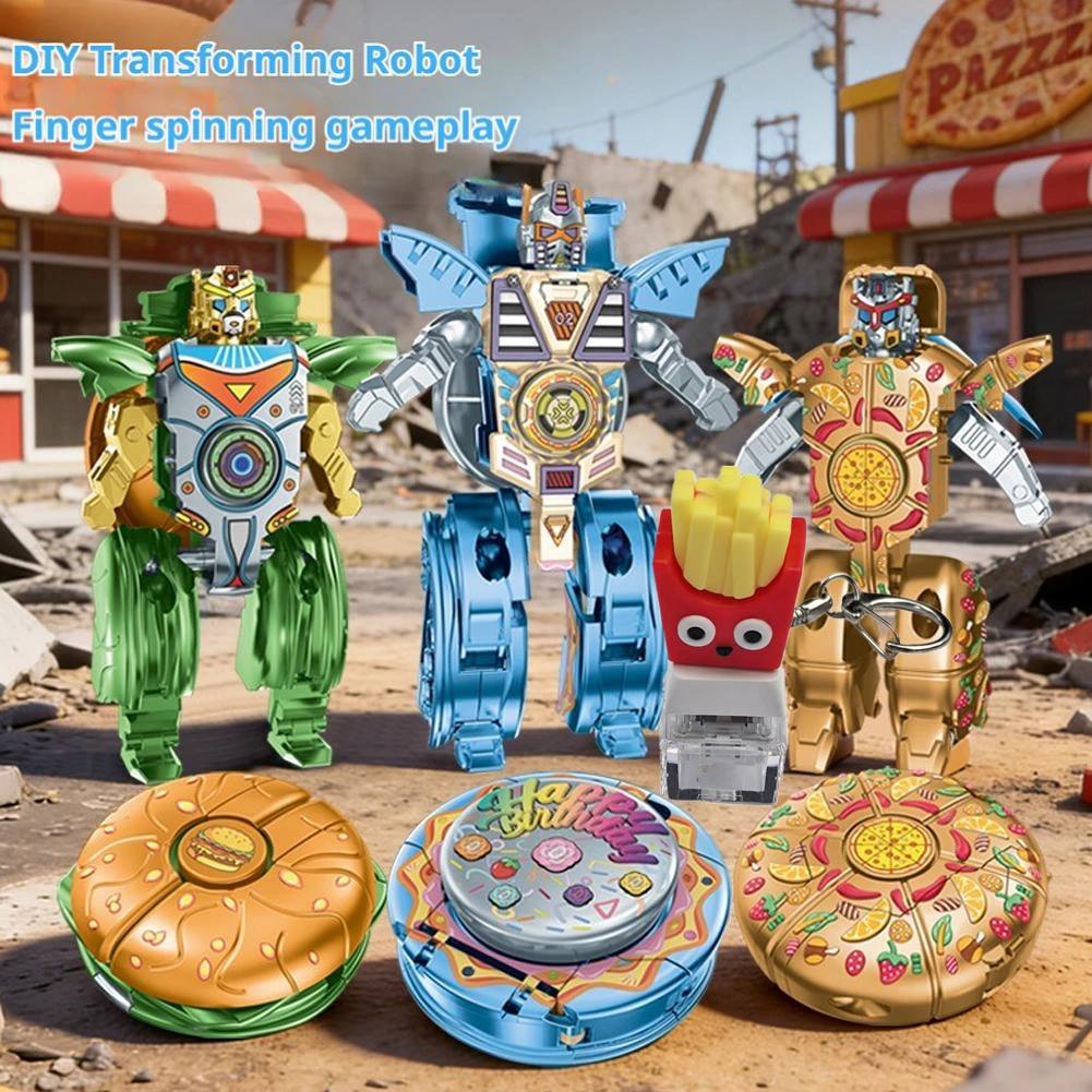 Creative fingertip top mecha transformation trendy toy with high appearance value, educational and stress-relieving