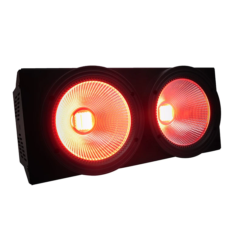 200W RGBWA+UV 6IN1 DMX COB Par 2x100W 2 Eyes LED Audience Blinder Light