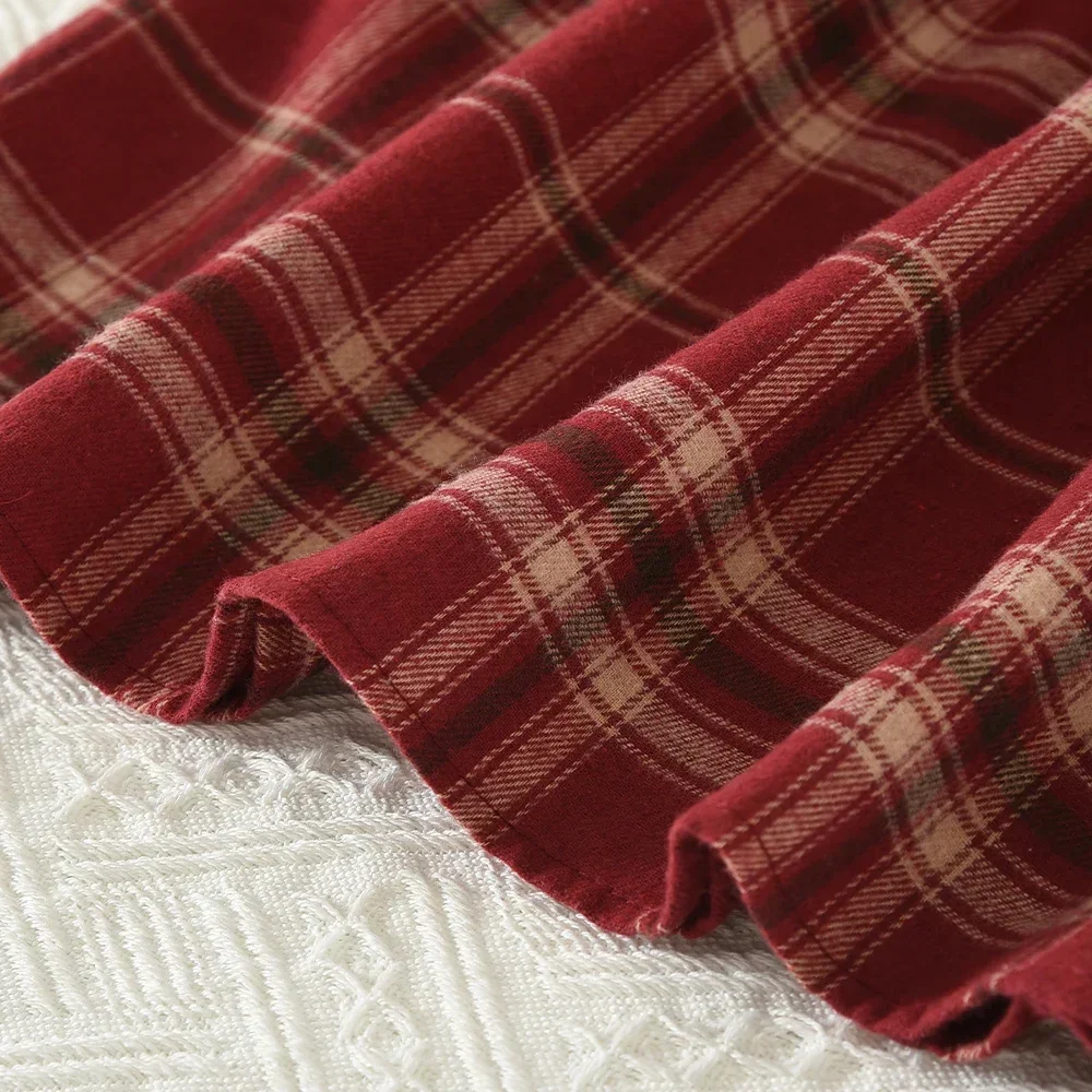 Neues Herbst- und Winterkleid im Britischen Stil mit Rotem Karomuster und Revers, Lässiges Langarmkleid für Mädchen im Alter von 3-7 Jahren – Detail 8