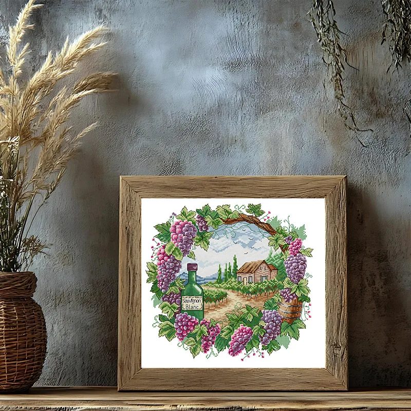

Soulgift New Pre-Printed Cross Stitch Kit, Stamped 9CT/11CT/14CT/16CT DMC Threads,Easy To Follow - Summer In A Wreath