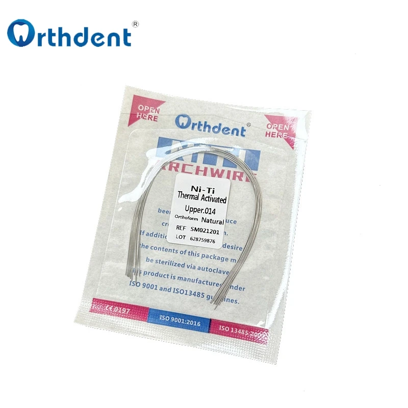 10 Packs Dental Thermal Activated Arch Wires Orthodontic Niti Archwire Natural Form Dentistry Arc For Brace Round/Rectangular