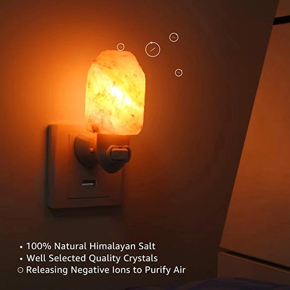 Imagem -06 - Himalaia Quente Lâmpada de Sal Branco Cristal Natural Mão Esculpida Luz da Noite Decoração Casa Purificação ar com Plug Release Íons Negativos