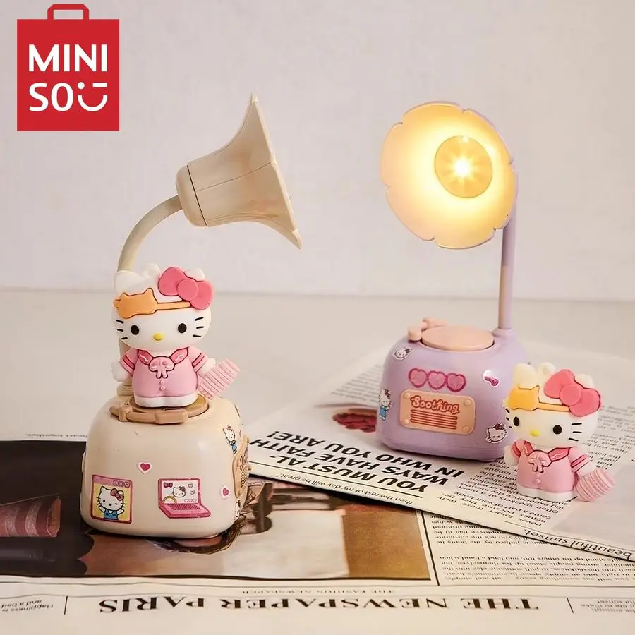 سماعات رأس لغرفة النوم MINISO-Hello Kitty ، ضوء ليلي سانريو لطيف للفتيات ، هدية عيد ميلاد ، هدية التخرج