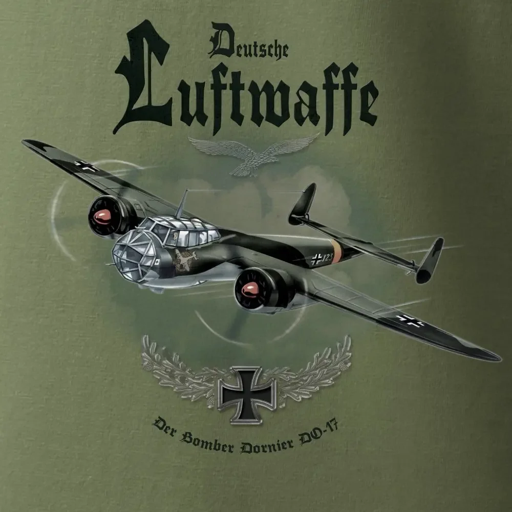 Luftwaffe Dornier Do 17 \'Flying Pencil\' Bomber T-Shirt 100% Cotton O-Neck Summer Short Sleeve Casual Mens T-shirt Size S-3XL