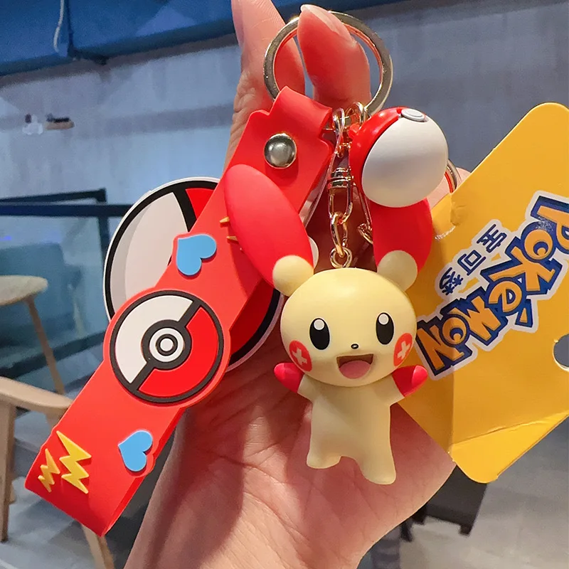 البوكيمون الأصلي المفاتيح قلادة دمية Cubone بيكاتشو Gengar غص Jigglypuff ميميك دمية لطيف لعبة مجسمة حقيبة كيرينغ هدية