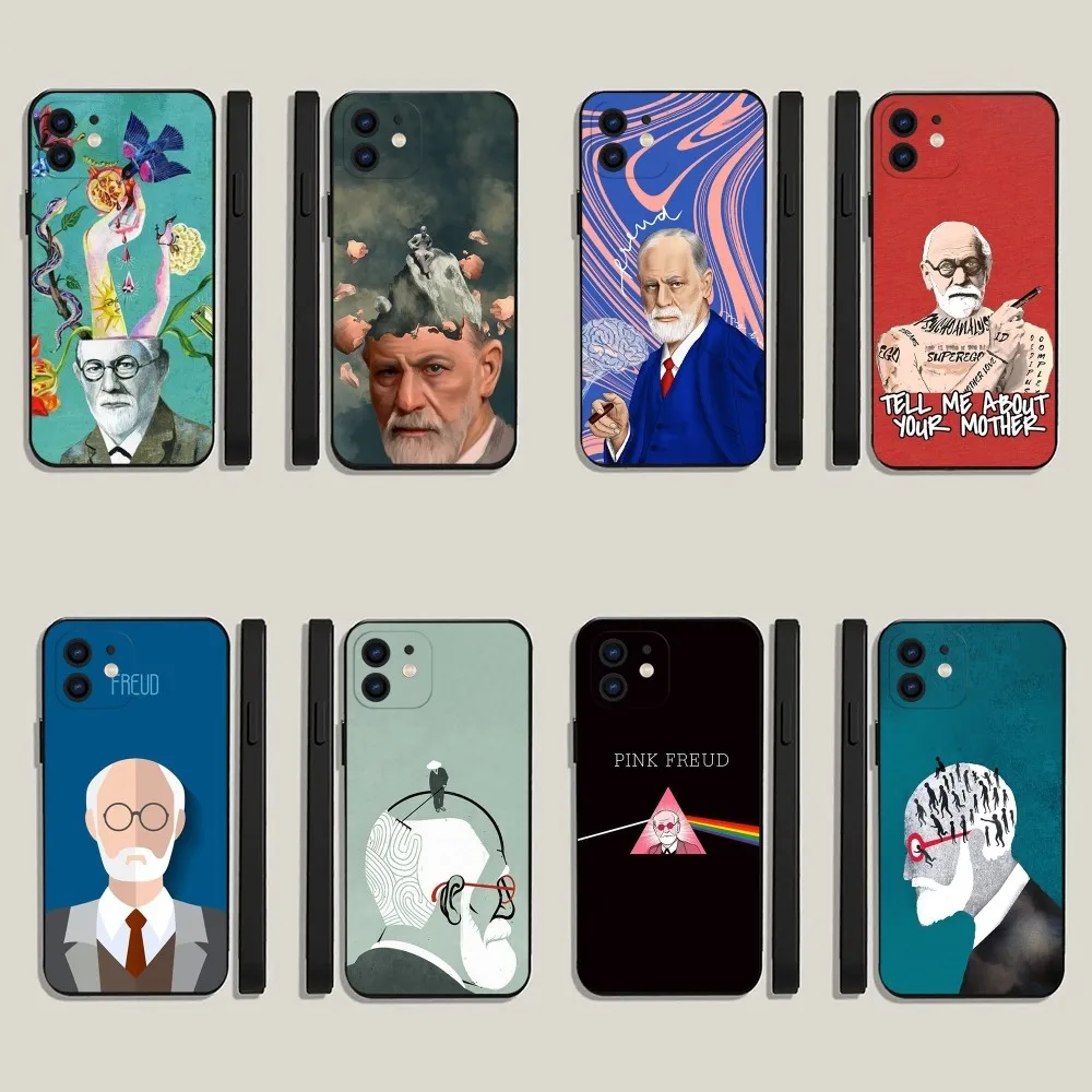 Freud  Phone Case For iPhone 15,14,13,12,11,Plus,Pro Max,XS,X,XR,SE,Mini,8,7 Soft Silicone Black Cover