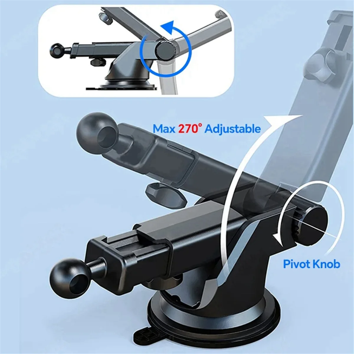 5 Pieces Of Car Telescopic Long Arm Stand Holders For OBDPEAK T20, Convenient For Car Tools