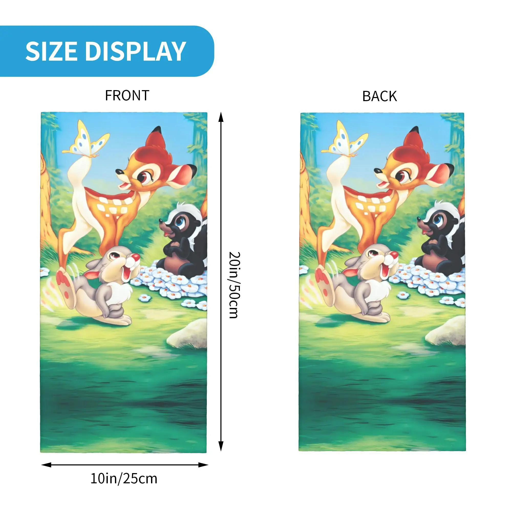 Custom Bambi Winter Headband Neck Warmer Women Men Hiking Camping Tube Scarf Kawaii Cartoon Anime Face Bandana Gaiter