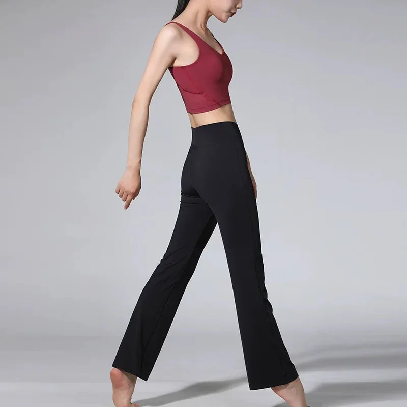 

Ballet Dance Pants for Women Girls Lycra Wide waisted cropped pants Fitness Gymnastics Flare Bell-bottoms Modern dance pants