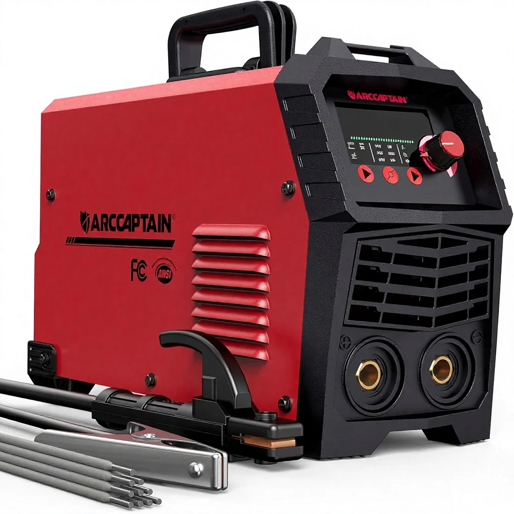 ARCCAPTAIN ARC250 250A 230V AC Powered Stick/TIG/MMA Welder with Synergic IGBT Inverter Portable Design 10PCS Rods Included