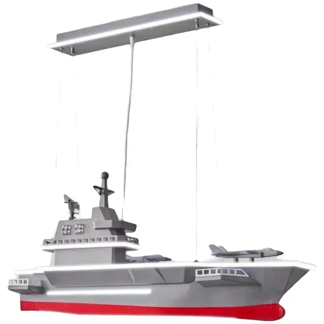 Aircraft Carrier Pendant Light Boys Bedroom Model Front Desk Exhibition Hall Creative Children Room Hanging Lamp Lighting