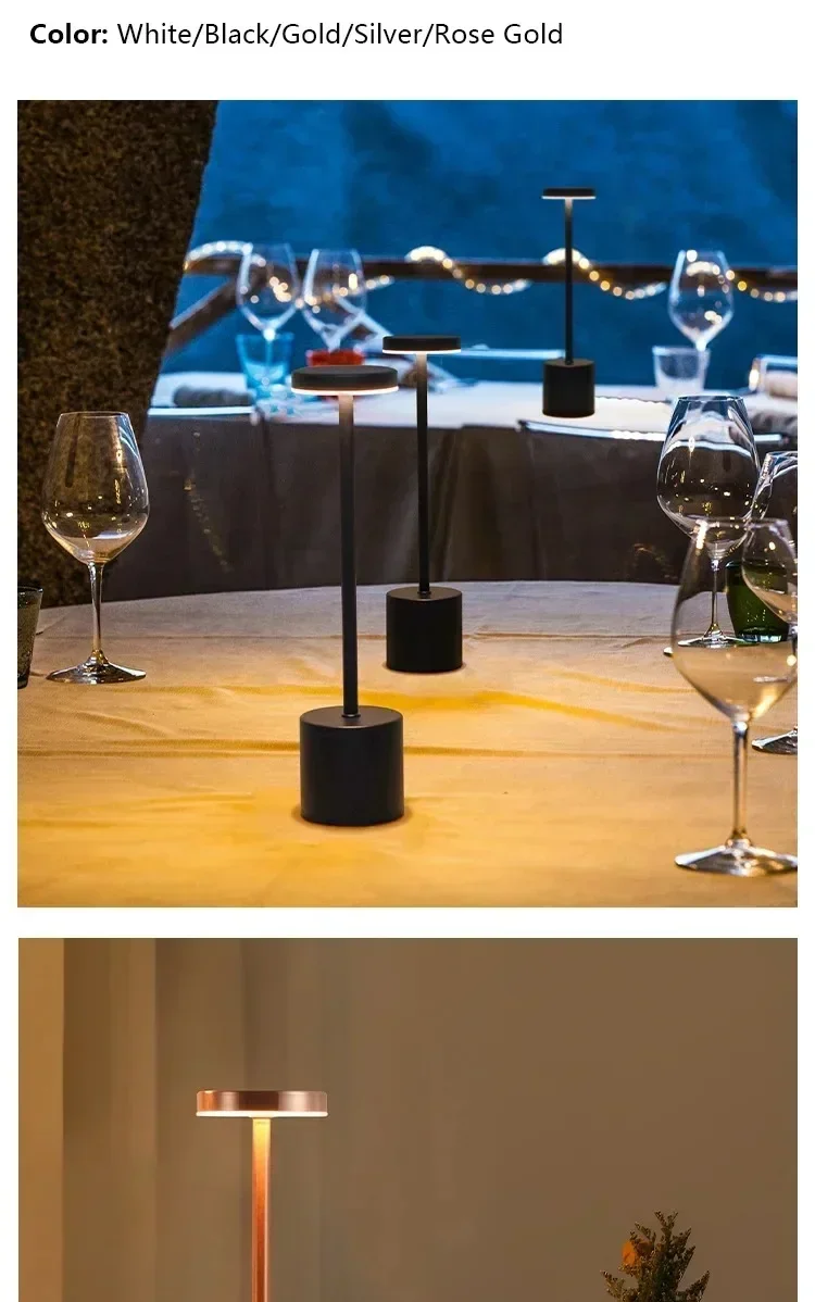 Rechargeable LED Night Light Touch Table Lamp Writing Lamp Bedside Creative Ambient Lights Bar Outdoor Decoration Night Lighting