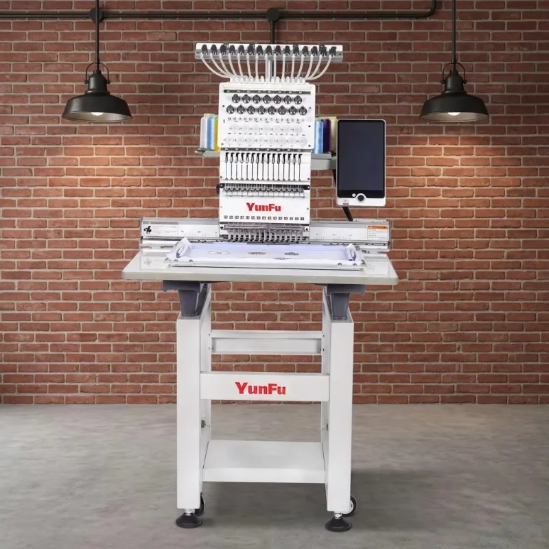 New Single Head 12 Home Use Cap Embroidery Machine Retail Customizable Logo Design Computerized Automatic 1200 RPM Motor Bearing