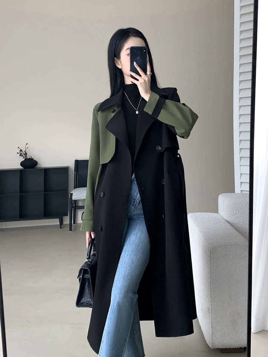 

FT Guoge Spring New Sle Ele Ladylike Midi Coat Jaet из полиэфирного волокна, 96% спандекса 4% Long Sve Pure Color для поездок на работу