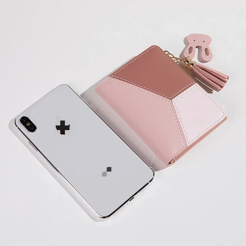 여성용 지갑 PU 가죽 여성용 지갑 가죽 여성용 지갑 카드 홀더 접이식 휴대용 레이디 동전 지갑