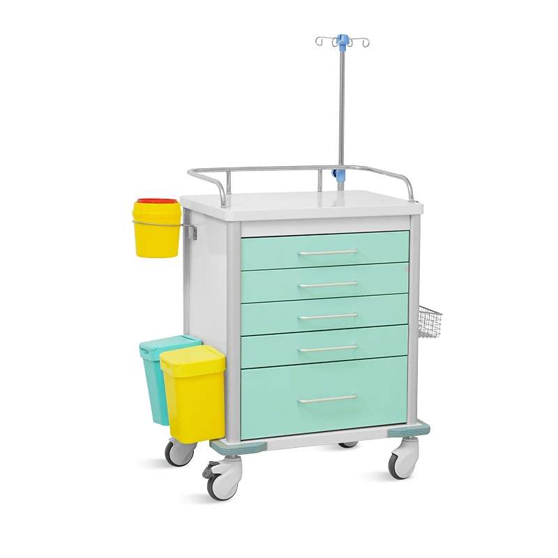 SKR-ET670 ABS 5 Drawers Hospital Clinics Anaesthesia Emergency Medical Trolley