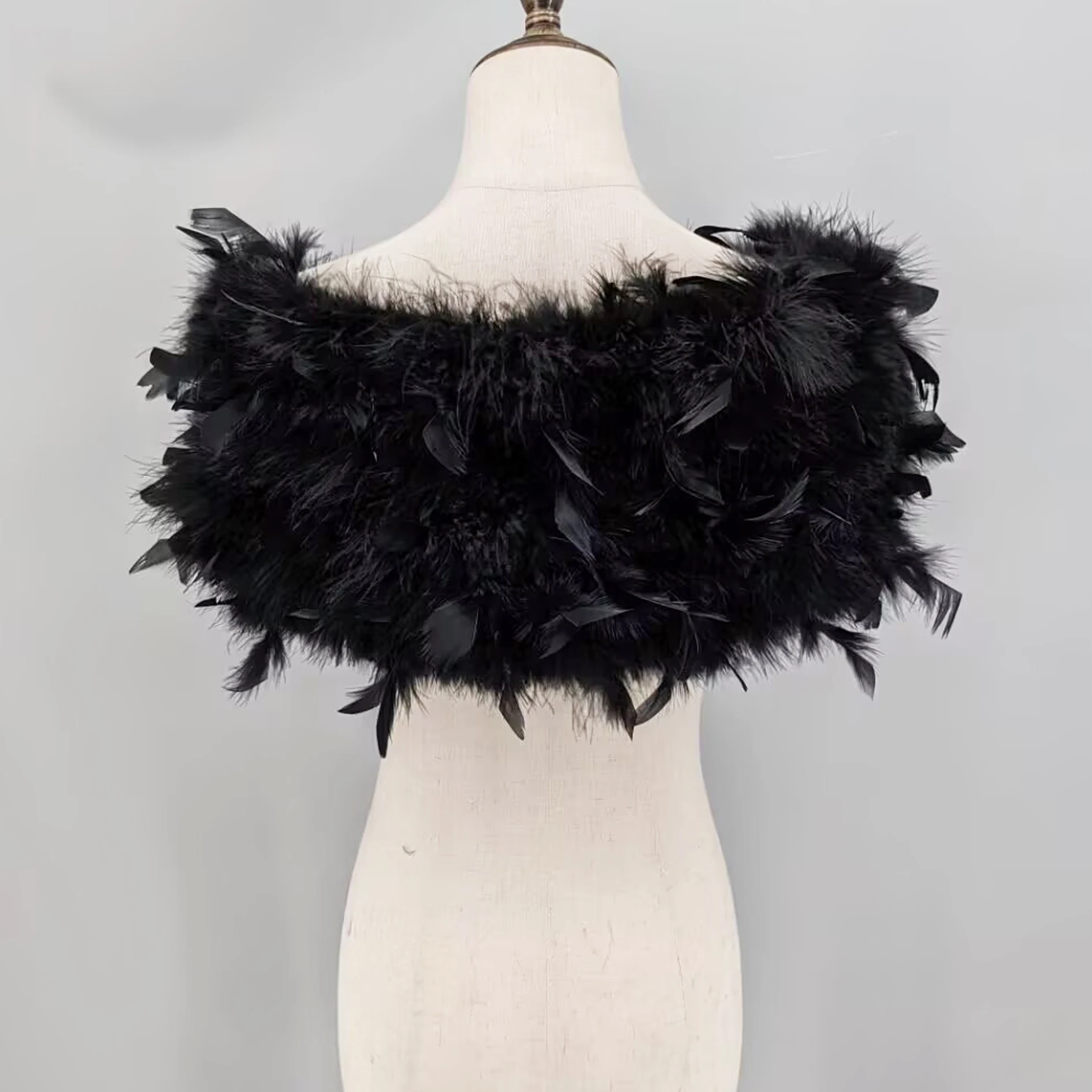 Ostrich Fur Shawls Elegant Ostrich Feather Coats Wedding Boleros Bridal Wrap Shawls Party Evening Dresses Cloak Scarf 260302