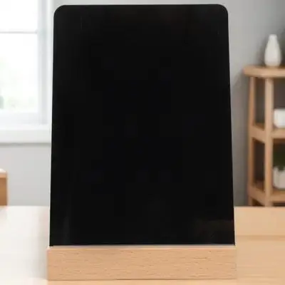 Display de madeira tamanho a6 placa de mensagem portátil para escritório em casa escola reutilizável nota escrita placa desktop quadro negro aviso