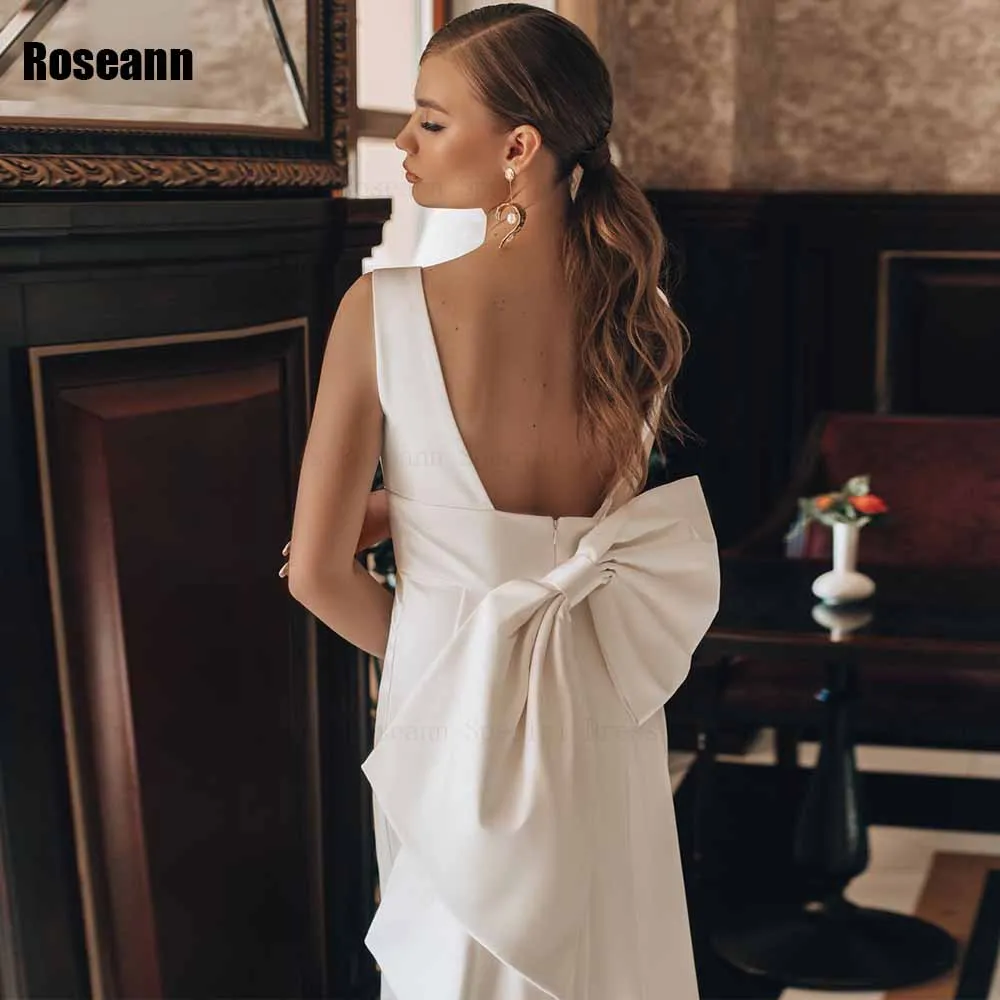 Customized Exquisite 2026 New Design Mermaid Wedding Dress Sleeveless Belt Bow V-Neck Open Back Bride Dresses robe de mariée