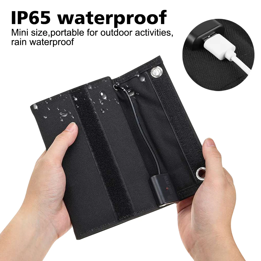 Panel Solar portátil de 15W, tablero de celda de carga rápida de 5V, batería de carga de emergencia para exteriores, Camping, senderismo, cargador de teléfono de viaje