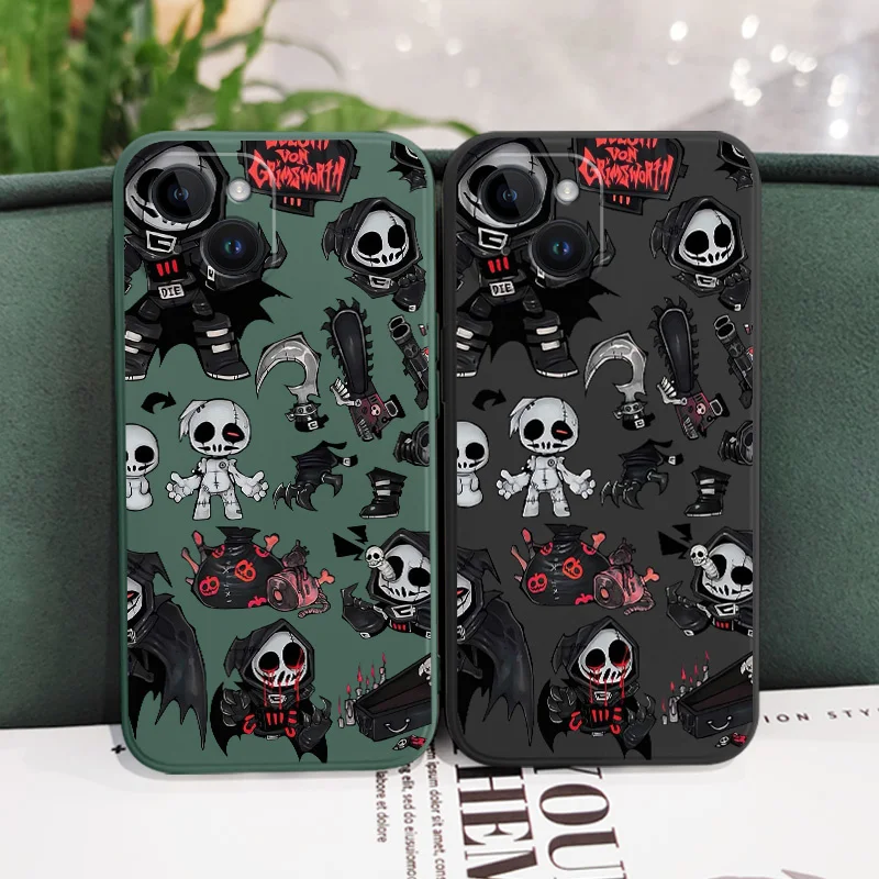 Dark Skeleton Phone Case For iPhone 16 15 14 13 12 11 X XR XS Plus Pro Max Mini Silicone Cover