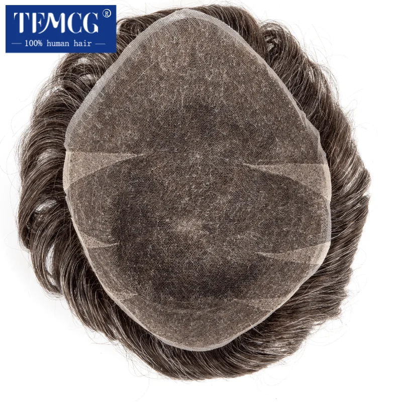 Swiss Lace Toupee Ultra Delicate AIR-Lace Male Hair Prosthesis Breathable 100% Human Hair Toupee Men System Unit Mens Wig