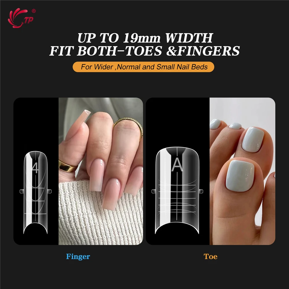 TP New 150pcs Dual Forms Toe Nail Molds Two Usages Acrylic Full Cover Poly Nail Gel Nail Extension Molds Reusable Nail Top Forms