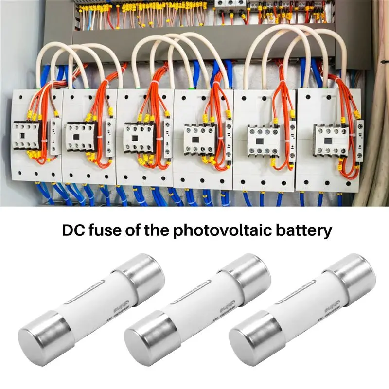 B50C 10 Pcs 1000 VDC Fuse Solar PV Explosion-Proof Fuse Silver