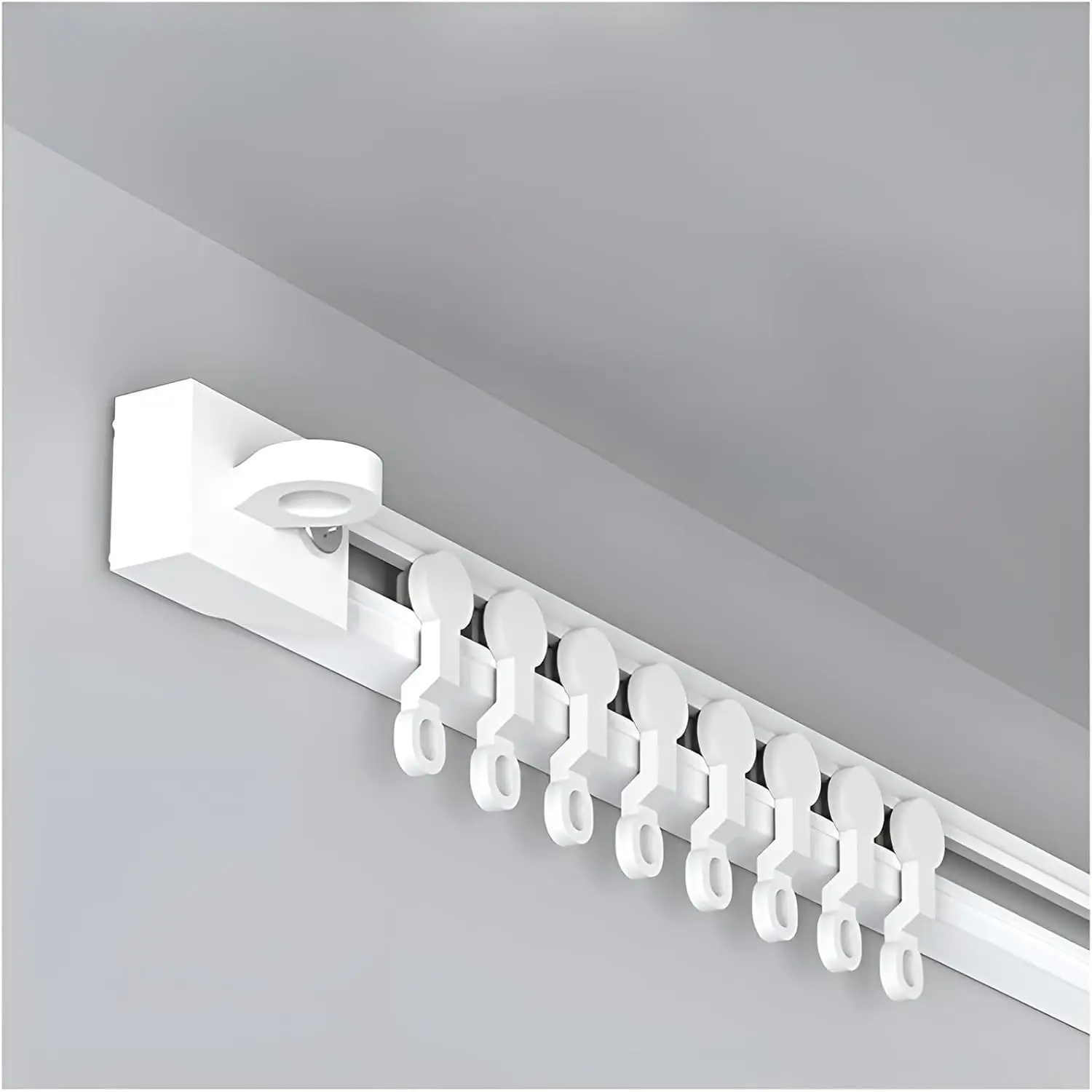 Adhesivo sin taladrar para cortinas de 0,7 a 6 m, montaje en techo o pared, riel divisor de habitación de 4x150 cm, fácil inst